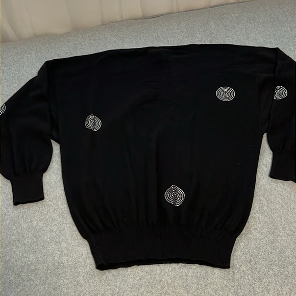 Vintage Gianni Versace Cashmere Sweater Womens Medium Rhinestones Old Money - Picture 3 of 15